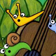 Three slugs playing the guitar
