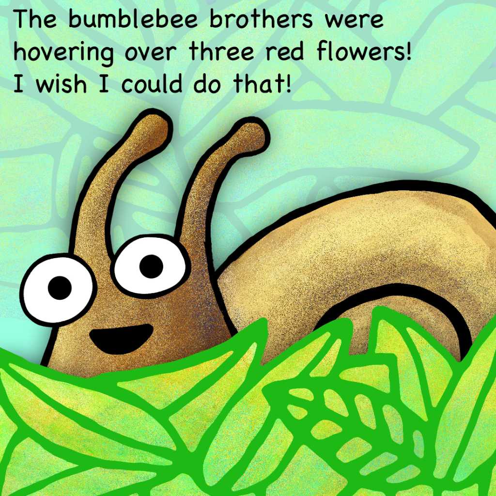 Sherman's Amazing Garden photograph. You're a land snail, Sherman. Land snails can't fly!