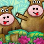 Two cows made raspberries