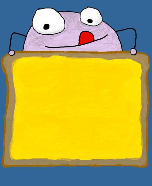 Drawings from the home page photograph. Delicious buttery toast!