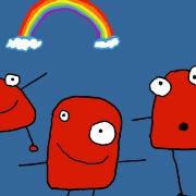 Three red monsters