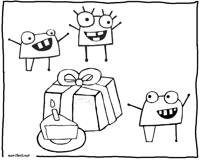 happy Coloring book page, Happy!