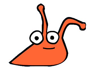 Cute orange cartoon slug